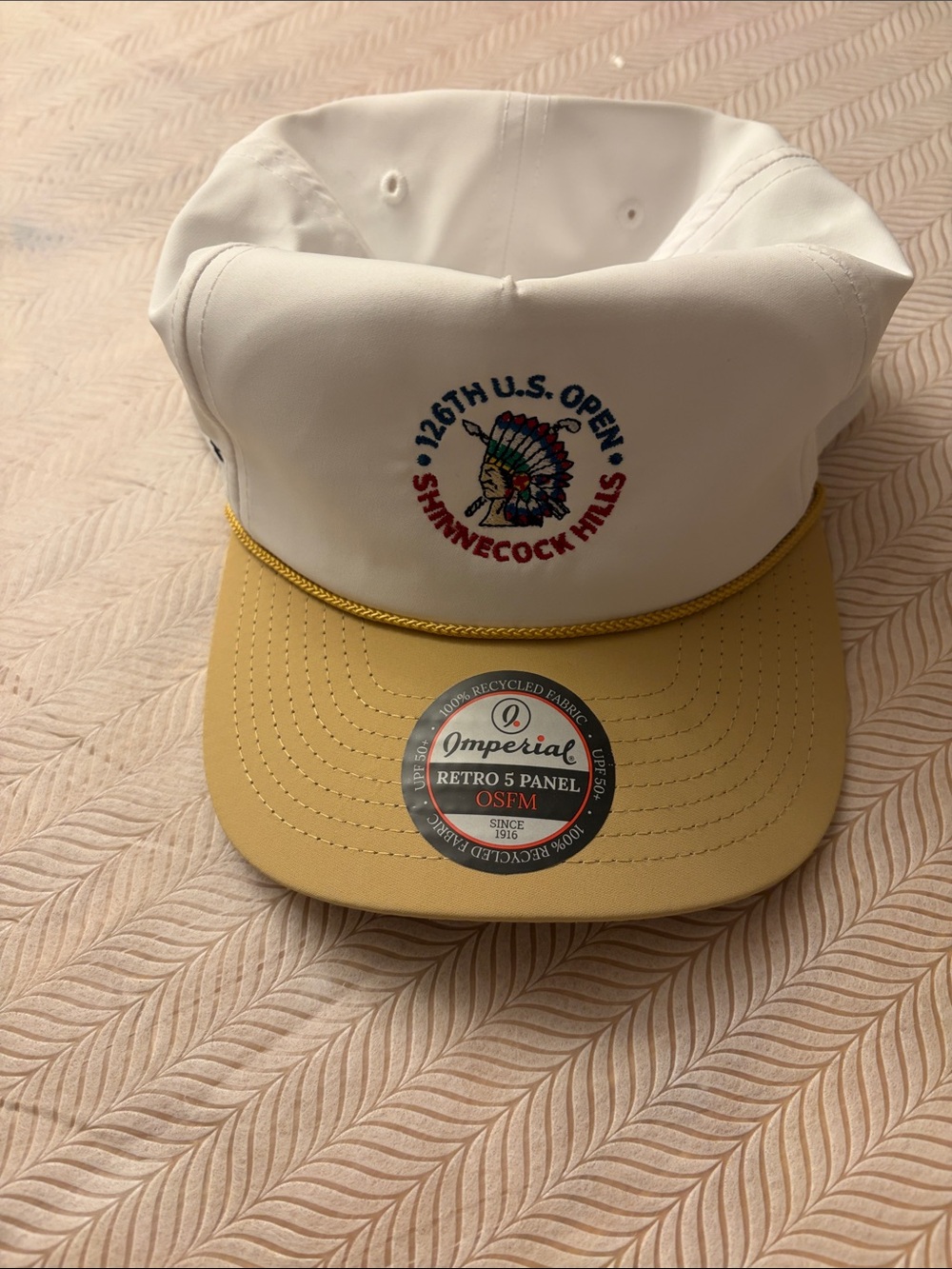 126th U.S. Open Shinnecock Hills Retro 5-Panel Cap - White & Mustard